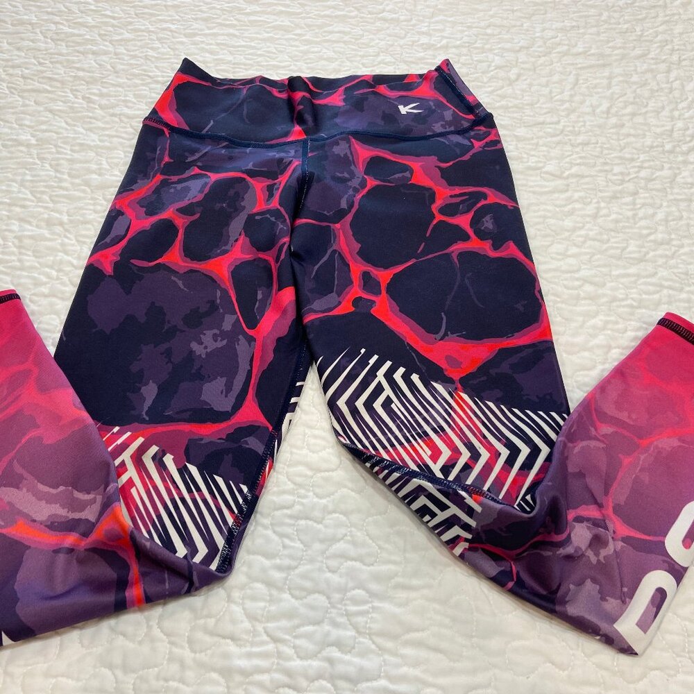 KRS Slim Fit Colombian Leggings Women's Size U Purple & Pink Stretch Activewear